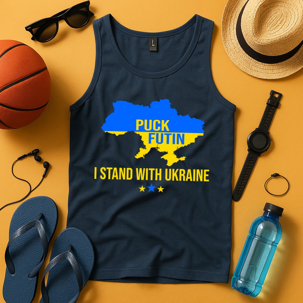 Puck Futin I Stand With Ukraine Support Flag Tank Top
