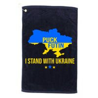 Puck Futin I Stand With Ukraine Support Flag Golf Towel