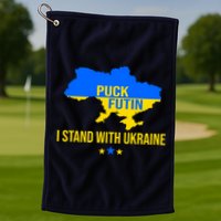 Puck Futin I Stand With Ukraine Support Flag Golf Towel