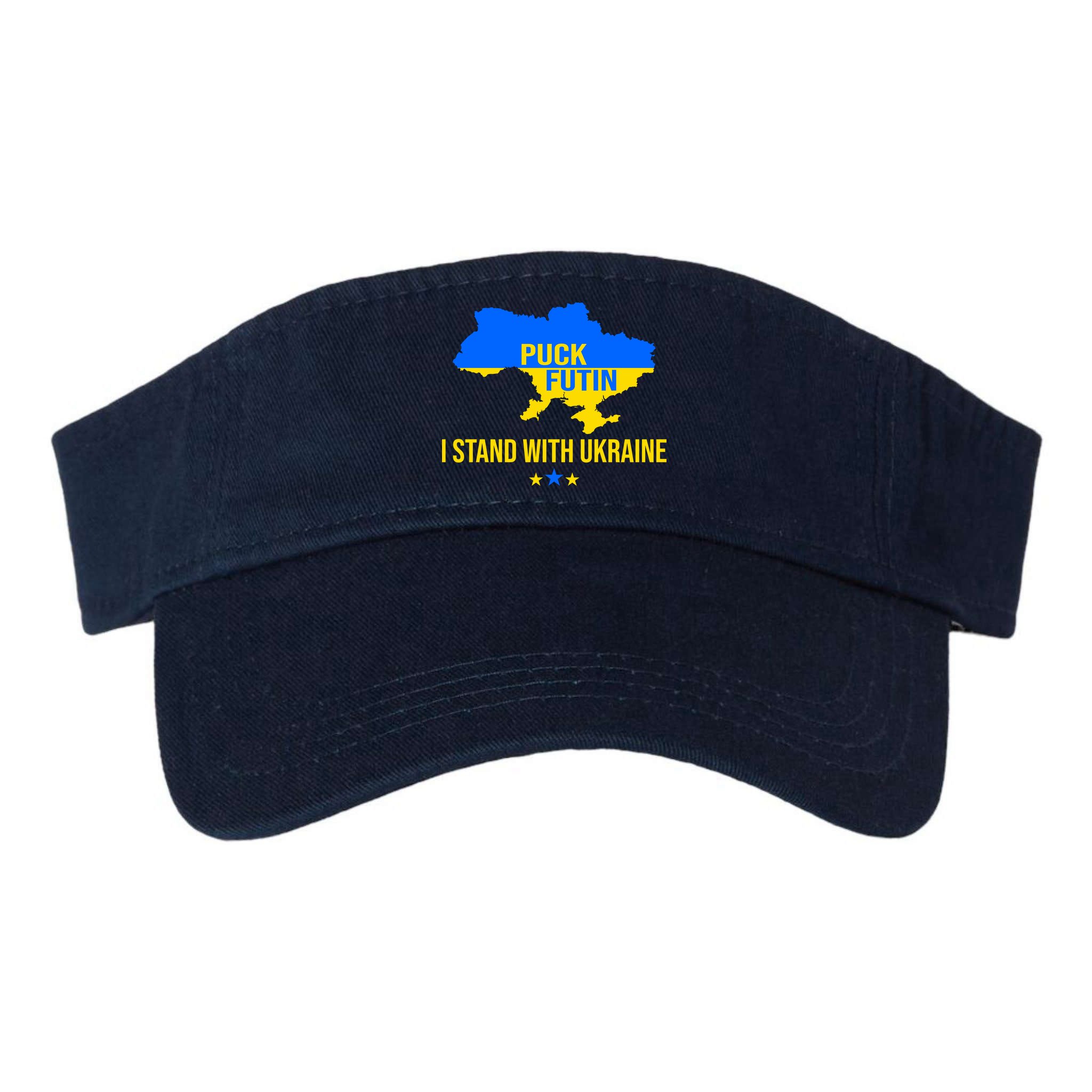 Puck Futin I Stand With Ukraine Support Flag Visor