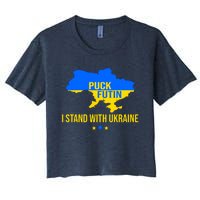 Puck Futin I Stand With Ukraine Support Flag Women's Crop Top Tee