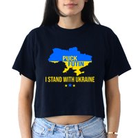 Puck Futin I Stand With Ukraine Support Flag Crop Top