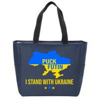 Puck Futin I Stand With Ukraine Support Flag Zip Tote Bag