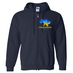 Puck Futin I Stand With Ukraine Support Flag Full Zip Hoodie