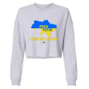 Puck Futin I Stand With Ukraine Support Flag Cropped Pullover Crew