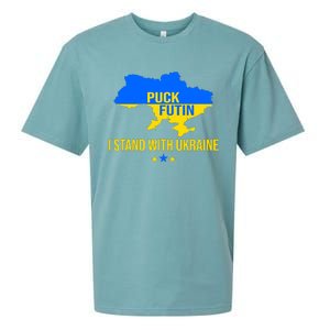 Puck Futin I Stand With Ukraine Support Flag Sueded Cloud Jersey T-Shirt