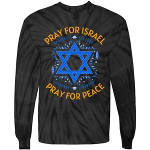 Pray For Israel Peace Tie-Dye Long Sleeve Shirt