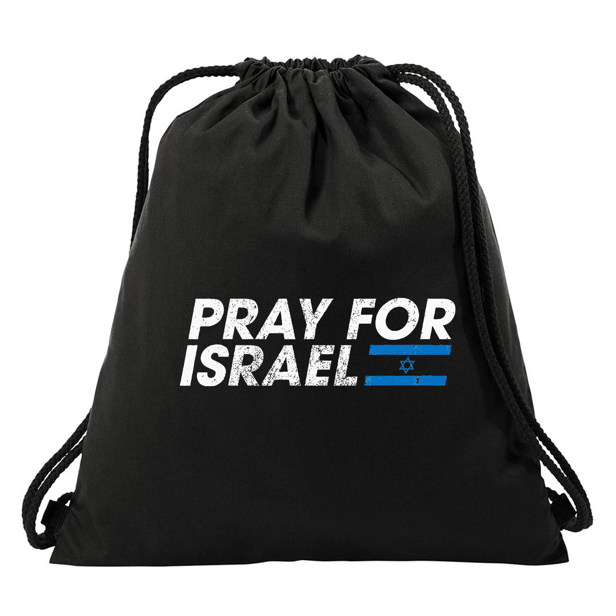 Pray for Israel Psalm 122 6 Israel Flag Christian Inspiring Drawstring Bag