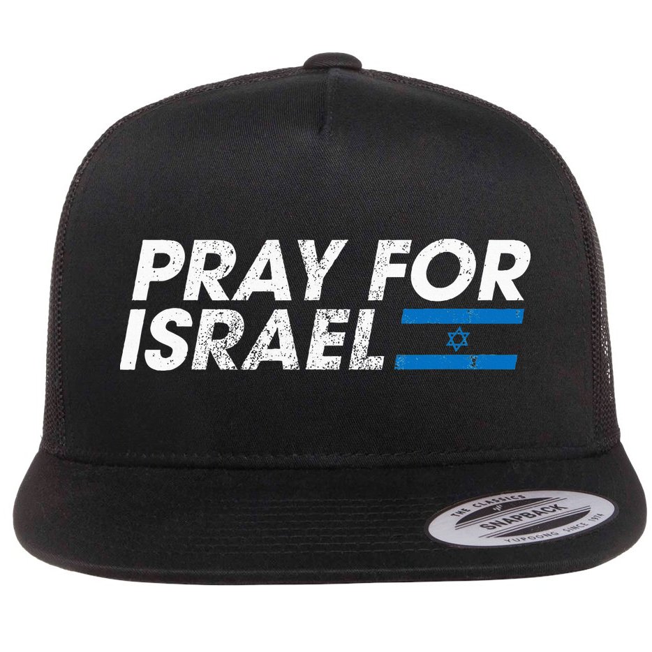 Pray for Israel Psalm 122 6 Israel Flag Christian Inspiring Flat Bill Trucker Hat