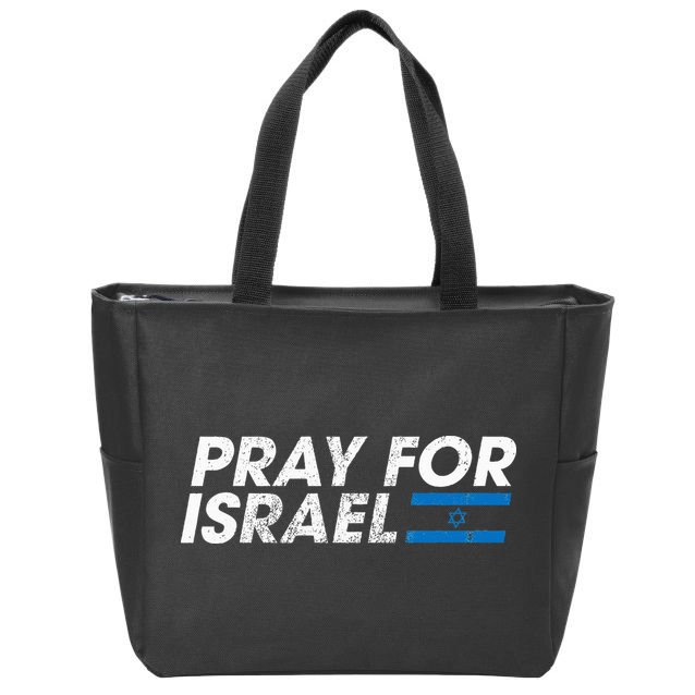 Pray for Israel Psalm 122 6 Israel Flag Christian Inspiring Zip Tote Bag