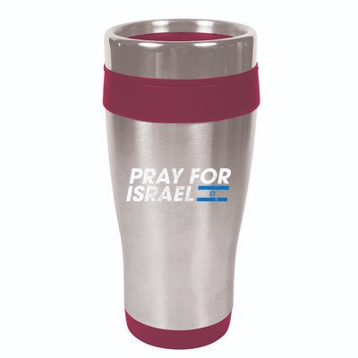 Pray for Israel Psalm 122 6 Israel Flag Christian Inspiring 16oz Travel Tumbler