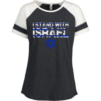 Pray For Israel I Stand With Israel Jewish Heritage Israeli Enza Ladies Jersey Colorblock Tee