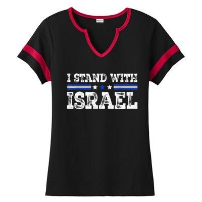 Pray For Israel I Stand With Israel Jewish Heritage Israeli Ladies Halftime Notch Neck Tee