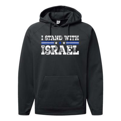 Pray For Israel I Stand With Israel Jewish Heritage Israeli Performance Fleece Hoodie