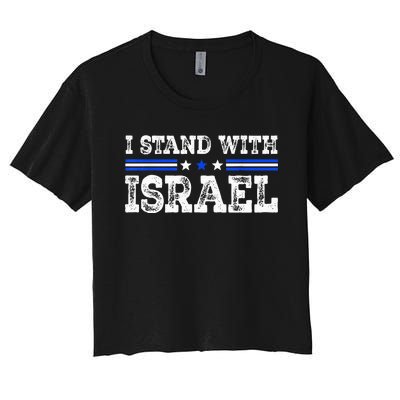 Pray For Israel I Stand With Israel Jewish Heritage Israeli Women's Crop Top Tee