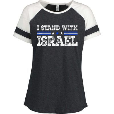 Pray For Israel I Stand With Israel Jewish Heritage Israeli Enza Ladies Jersey Colorblock Tee