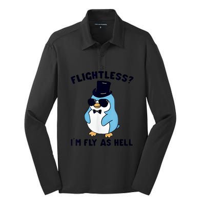 Penguin Flightless I’M Fly As Hell Silk Touch Performance Long Sleeve Polo