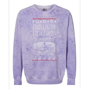 Paddle Faster I Hear Banjos Ugly Canoeing Christmas Sweater Gift Colorblast Crewneck Sweatshirt