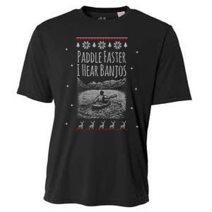 Paddle Faster I Hear Banjos Ugly Canoeing Christmas Sweater Gift Cooling Performance Crew T-Shirt