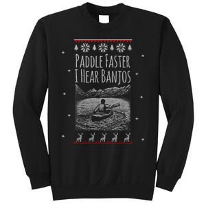 Paddle Faster I Hear Banjos Ugly Canoeing Christmas Sweater Gift Sweatshirt