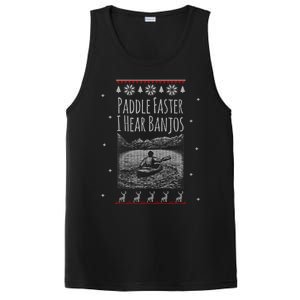 Paddle Faster I Hear Banjos Ugly Canoeing Christmas Sweater Gift PosiCharge Competitor Tank