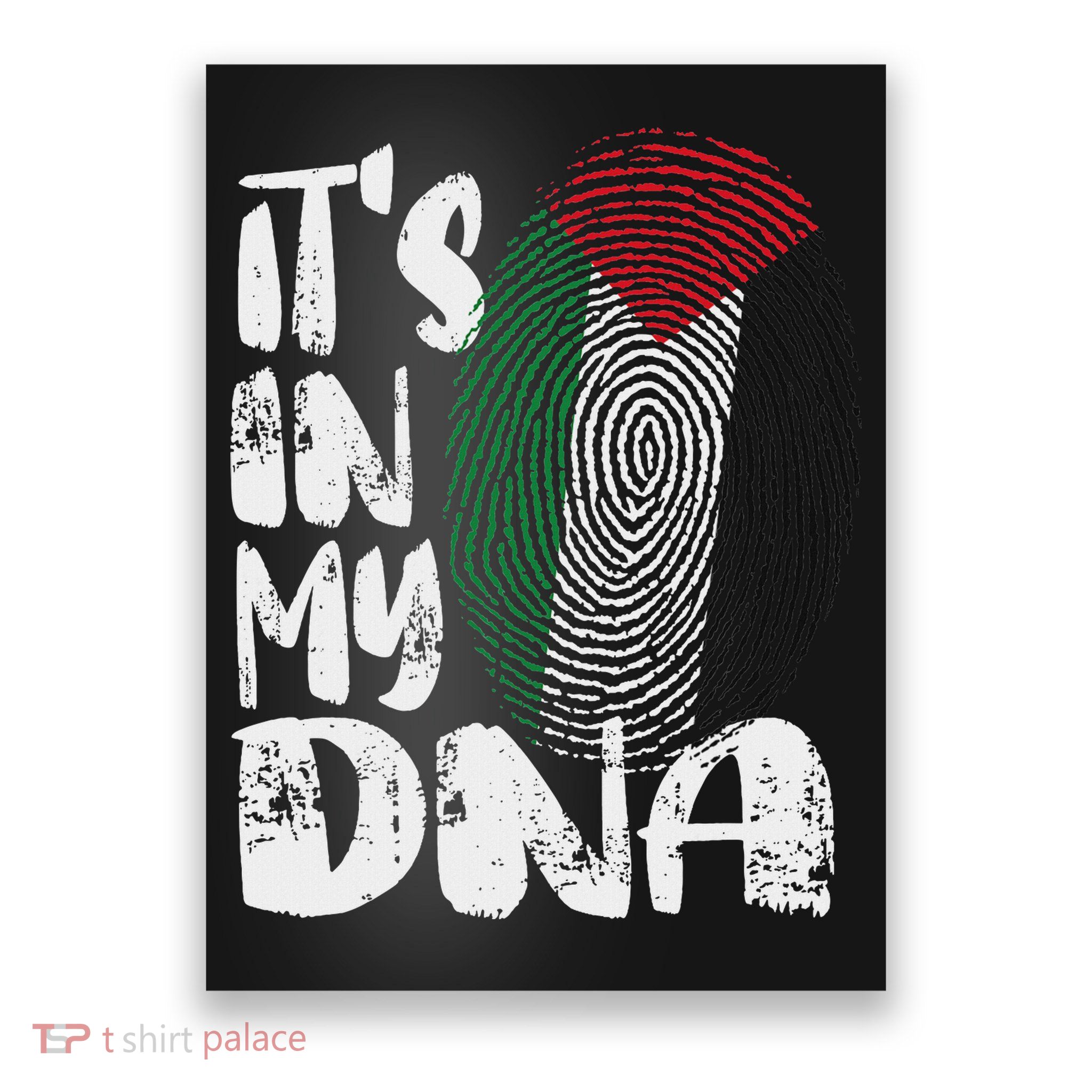 Palestine Flag It's In My Dna Palestinian Fingerprint Flag Poster