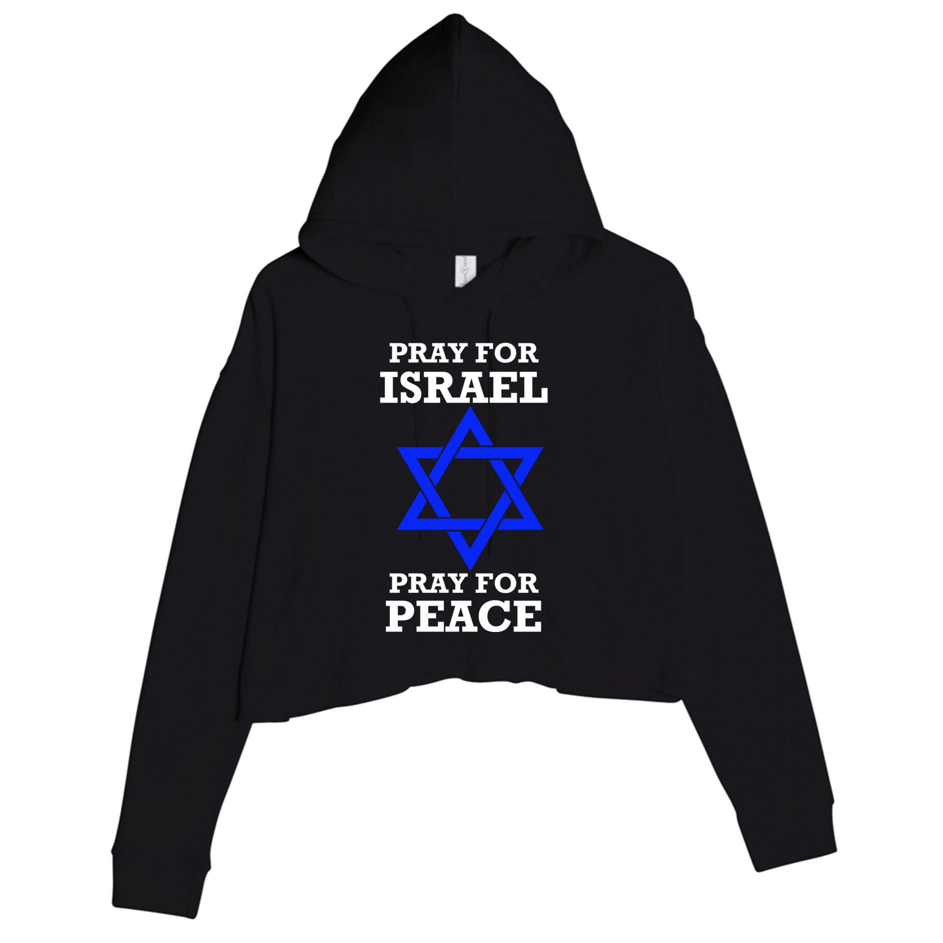 Pray For Israel Peace Crop Fleece Hoodie