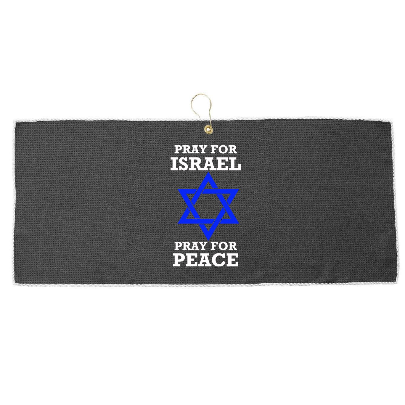 Pray For Israel Peace Large Microfiber Waffle Golf Towel