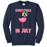 Pink Flamingo in Santa Hat Christmas In July Girl Sweatshirt