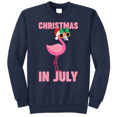 Pink Flamingo in Santa Hat Christmas In July Girl Sweatshirt