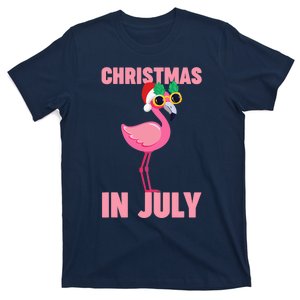 Pink Flamingo in Santa Hat Christmas In July Girl T-Shirt