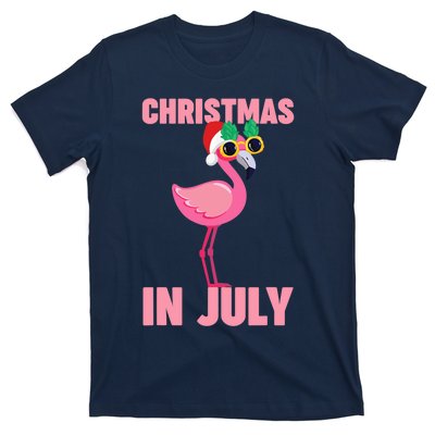 Pink Flamingo in Santa Hat Christmas In July Girl T-Shirt