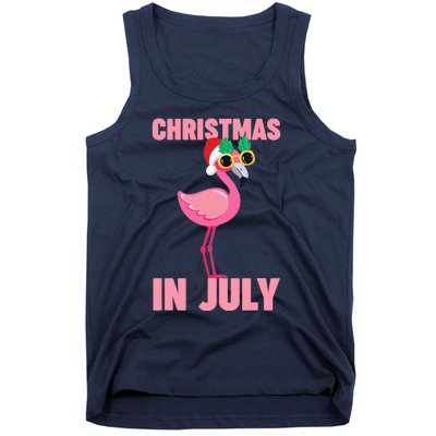 Pink Flamingo in Santa Hat Christmas In July Girl Tank Top