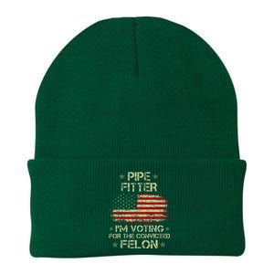 Pipe Fitter IM Voting For The Convicted Felon Knit Cap Winter Beanie