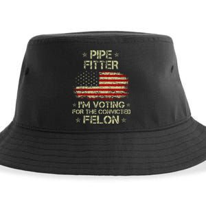 Pipe Fitter IM Voting For The Convicted Felon Sustainable Bucket Hat