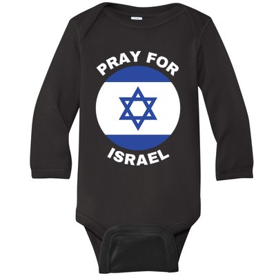 Pray For Israel Flag I Stand With Israel Support Israel Baby Long Sleeve Bodysuit