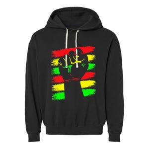 Power Fist Juneteenth Cool Black History African American Garment-Dyed Fleece Hoodie