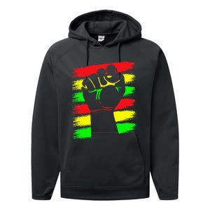 Power Fist Juneteenth Cool Black History African American Performance Fleece Hoodie