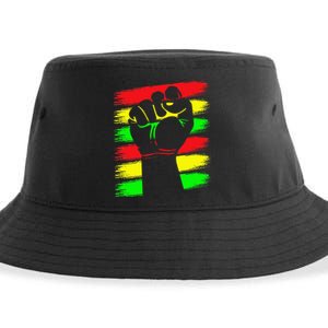 Power Fist Juneteenth Cool Black History African American Sustainable Bucket Hat