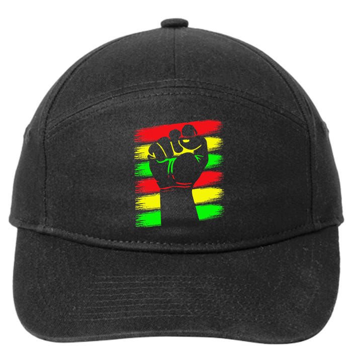 Power Fist Juneteenth Cool Black History African American 7-Panel Snapback Hat