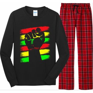 Power Fist Juneteenth Cool Black History African American Long Sleeve Pajama Set