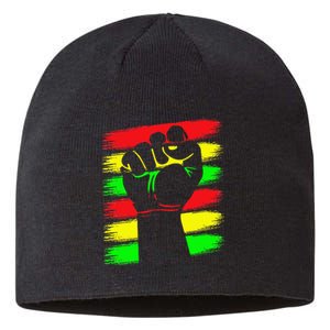 Power Fist Juneteenth Cool Black History African American Sustainable Beanie