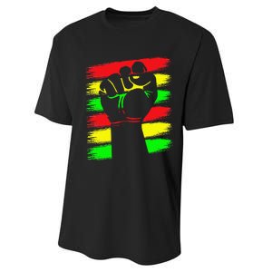 Power Fist Juneteenth Cool Black History African American Performance Sprint T-Shirt