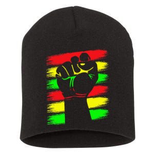 Power Fist Juneteenth Cool Black History African American Short Acrylic Beanie