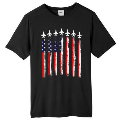 Patriotic Fighter Jets 4th Of July Pride Tall Fusion ChromaSoft Performance T-Shirt