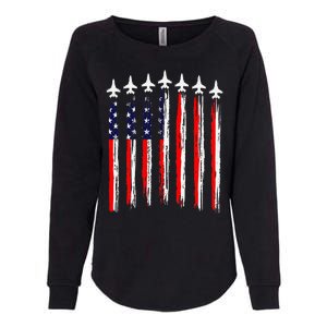 Patriotic Fighter Jets 4th Of July Pride Womens California Wash Sweatshirt