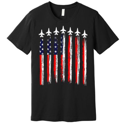 Patriotic Fighter Jets 4th Of July Pride Premium T-Shirt