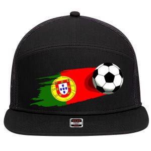 Portugal Flag Jersey Portuguese Soccer Team Portuguese 7 Panel Mesh Trucker Snapback Hat