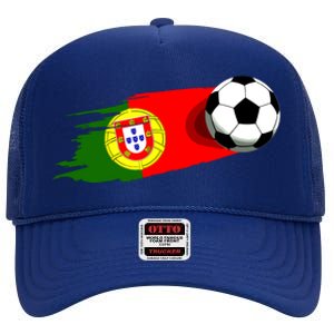 Portugal Flag Jersey Portuguese Soccer Team Portuguese High Crown Mesh Back Trucker Hat