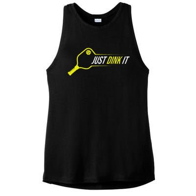 Pickleball  Funny Just Dink It Pickleball Ladies PosiCharge Tri-Blend Wicking Tank